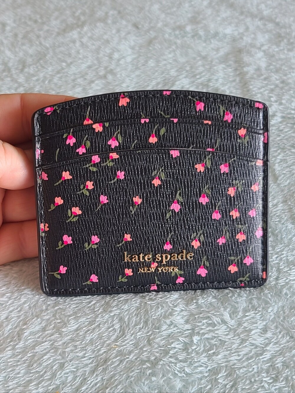 kate spade New York Black Floral Card Holder